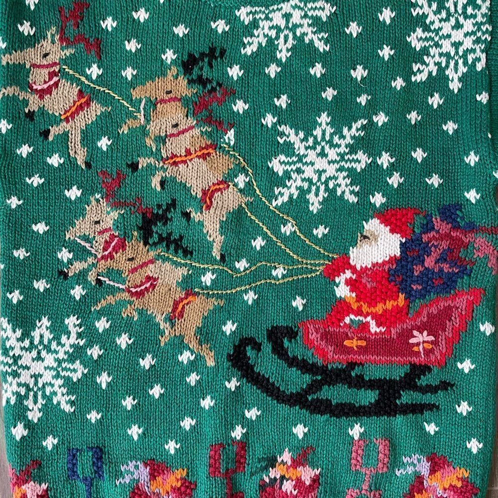 Crystal Kobe LTD Vintage Knit Womens Large cotton blend Christmas Sweater - Picture 2 of 10